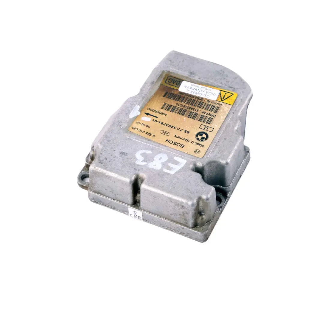 Crash System Control Unit Module ECU to BMW X3 Series E83 LCI 1 with Part number 3453791 BMW X3 Series E83 LCI 1 Crash System Control Unit Module ECU - SKU 3453791-1 - Part number 3453791