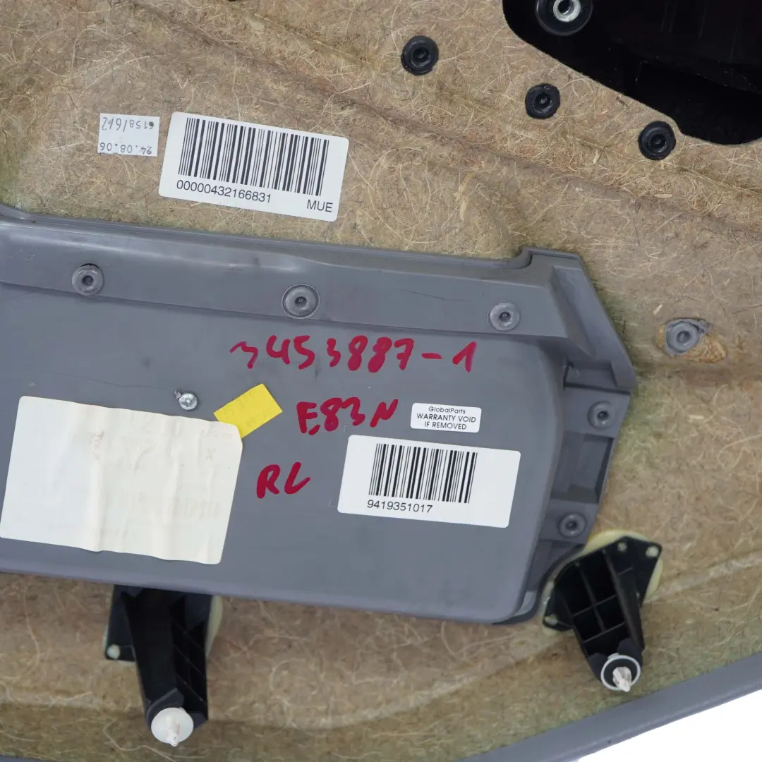 BMW X3 E83 LCI Rear Left N/S Door Card Lining Trim Leather Grey - SKU 3453887-1 - Part number 3453887