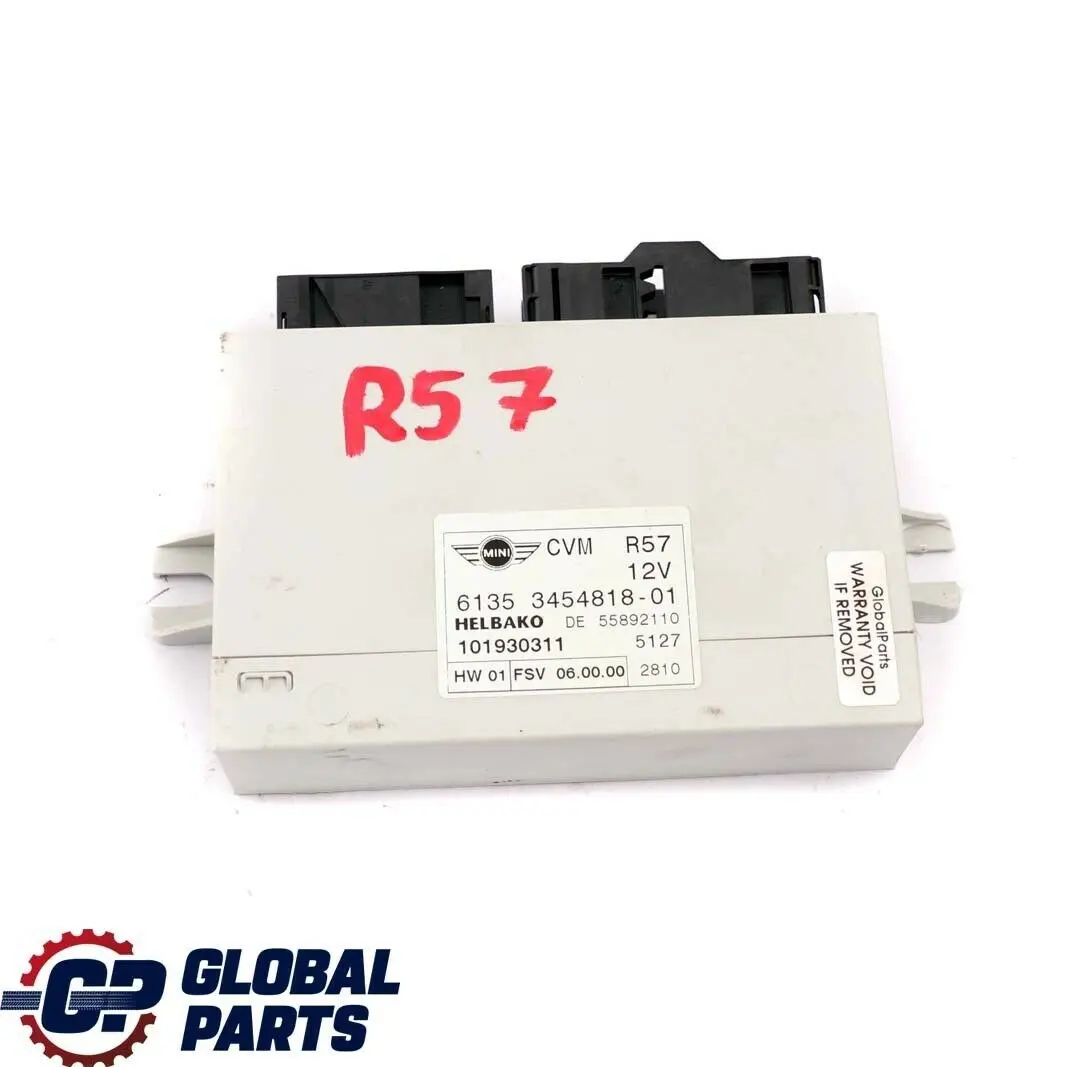 R57N LCI Cabrio Tetto Modulo Cabrio per Mini Cooper R57 con numero di parte 3454818 Mini Cooper R57 R57N LCI Cabrio Tetto Modulo Cabrio - SKU 3454818 - Numero di parte 3454818