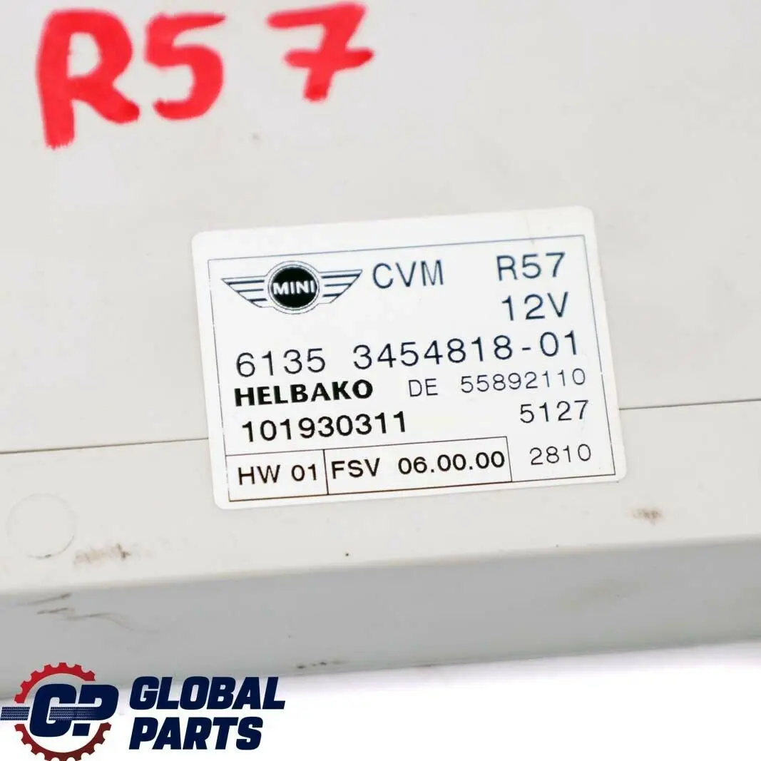 R57N LCI Cabriolet Module De Toit Décapotable pour Mini Cooper R57 à propos du numéro de pièce 3454818 Mini Cooper R57 R57N LCI Cabriolet Module De Toit Décapotable - SKU 3454818 - Numéro de pièce 3454818