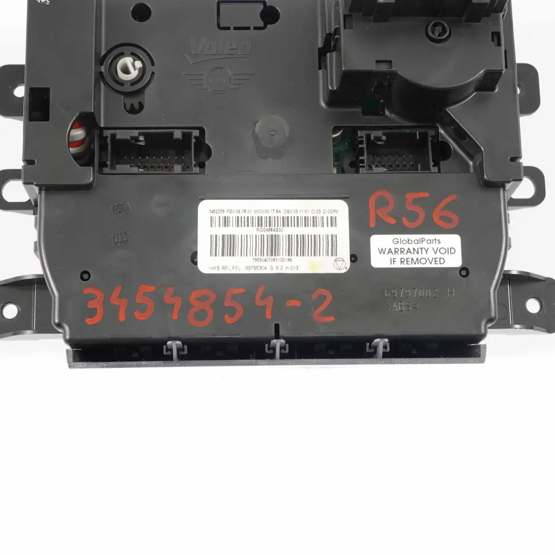 Mini R55 R56 Air Conditioning Heater Control Unit Switch Panel - SKU 3454854-2 - Part number 3454854