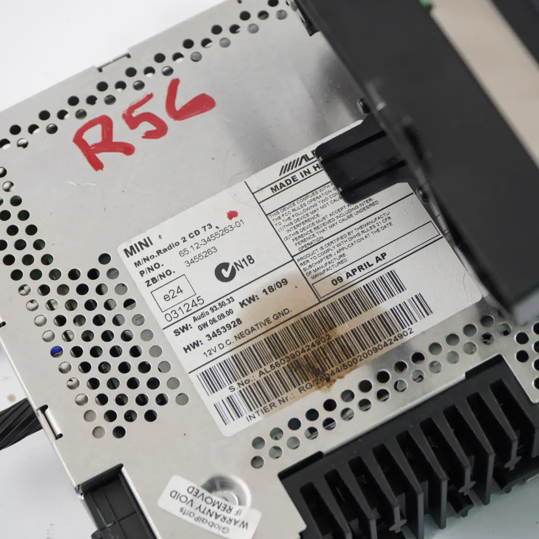 Radio Boost CD Lettore Centralina per Mini Cooper One R55 R56 R57 con numero di parte 3455263 Mini Cooper One R55 R56 R57 Radio Boost CD Lettore Centralina - SKU 3455263 - Numero di parte 3455263