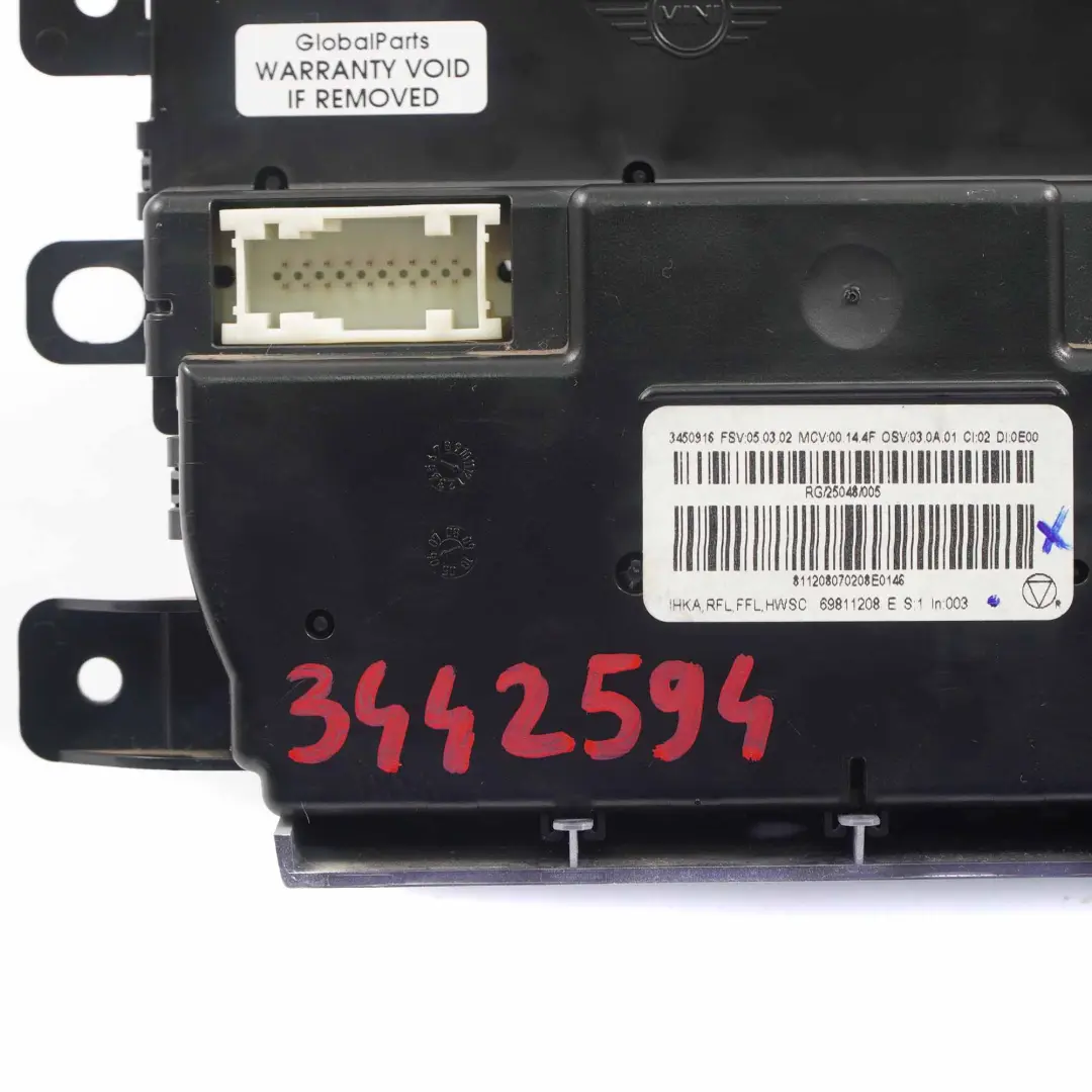 Mini Cooper R55 R56 Automatic Air Conditioning Heater Control Unit Module - SKU 3455300-3 - Part number 3455300