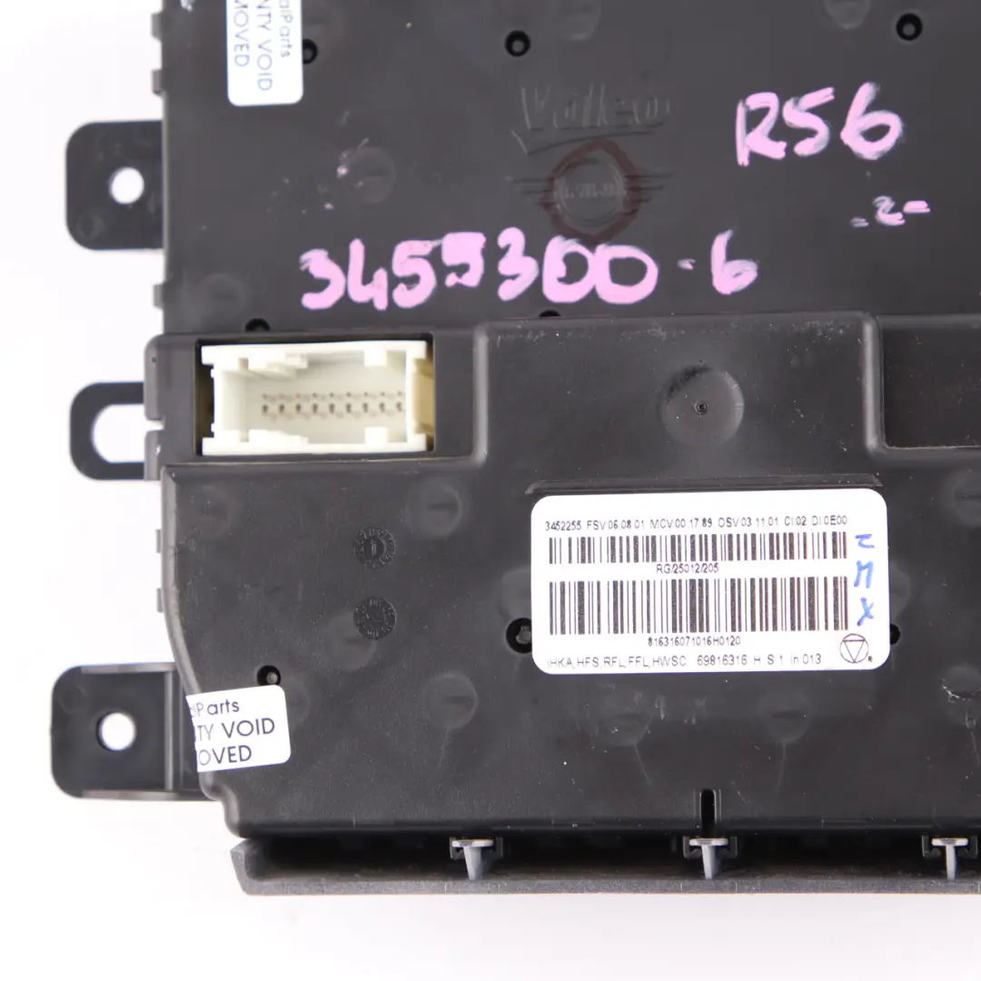Mini Cooper R55 R56 Automatic Air Conditioning Heater Control 69817002 - SKU 3455300-6 - Part number 3455300