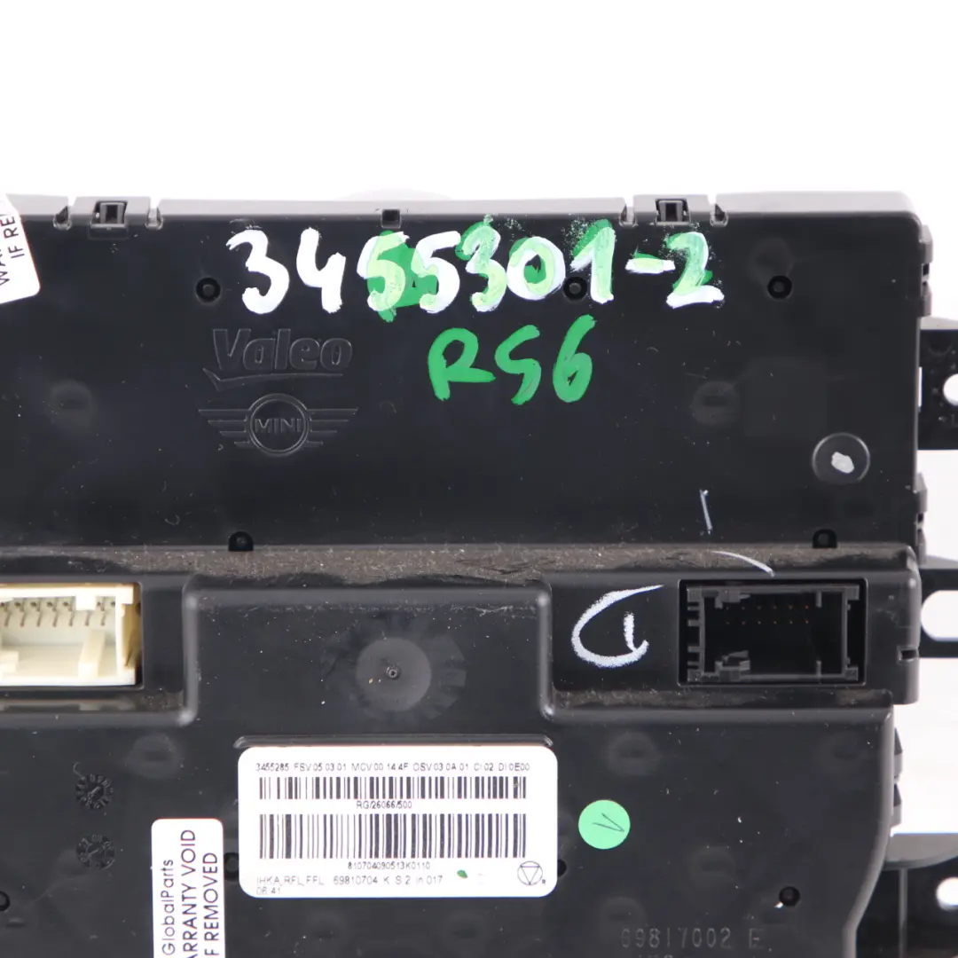 Conditioning Control Unit Panel to Mini Cooper One R55 R56 Automatic Air with Part number 3455301 Mini Cooper One R55 R56 Automatic Air Conditioning Control Unit Panel - SKU 3455301-2 - Part number 3455301