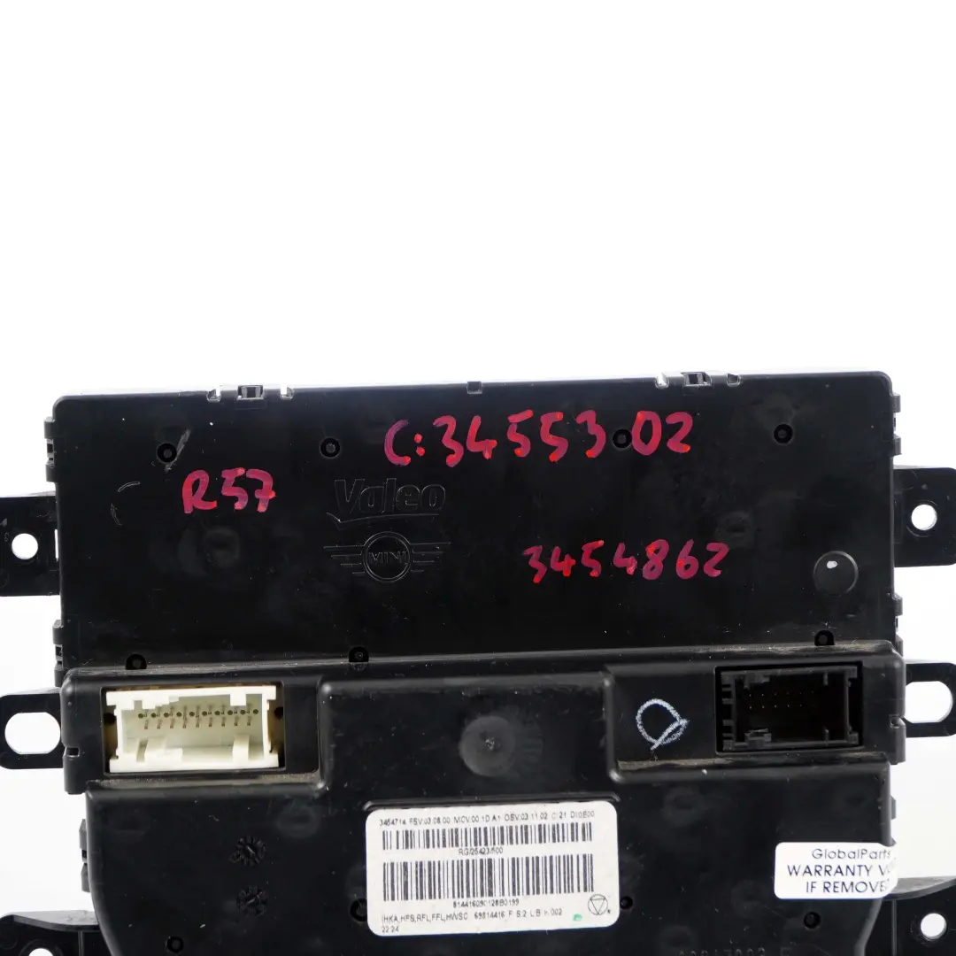 Panel L'Unite D'Exploitation Climat 69817002 pour Mini R57 Cabriolet à propos du numéro de pièce 3455302 Mini R57 Cabriolet Panel L'Unite D'Exploitation Climat 69817002 - SKU 3455302 - Numéro de pièce 3455302