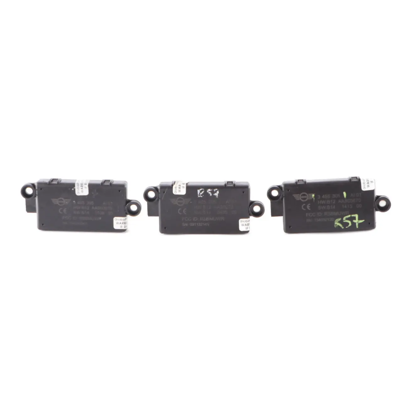 3 x Mini R57 R58 R59 DWA Door Alarm System Module Control Unit Set 3455305