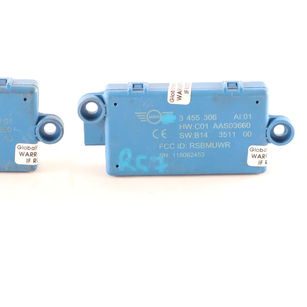 2 x Mini R57 Cabrio Convertible DWA Door Alarm System Control Module Set - SKU 3455306-1 - Part number 3455306