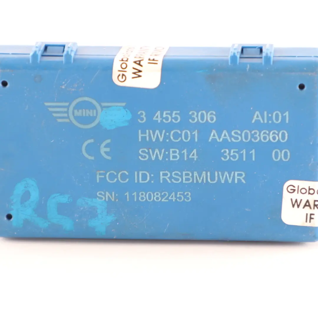 2 x Mini R57 Cabrio Convertible DWA Door Alarm System Control Module Set - SKU 3455306-1 - Part number 3455306