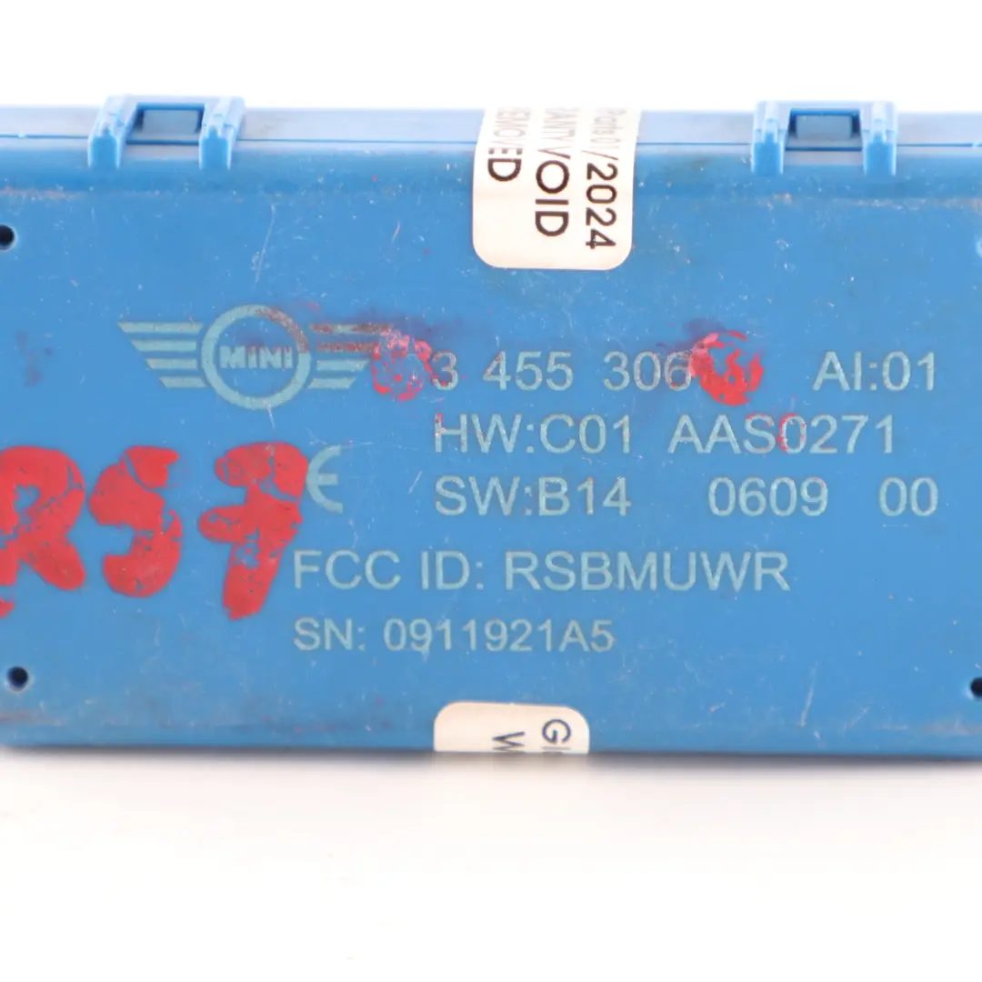 DWA Door Alarm System Control Module Set to 4 x Mini R57 Cabrio Convertible with Part number 3455306 4 x Mini R57 Cabrio Convertible DWA Door Alarm System Control Module Set - SKU 3455306-2 - Part number 3455306