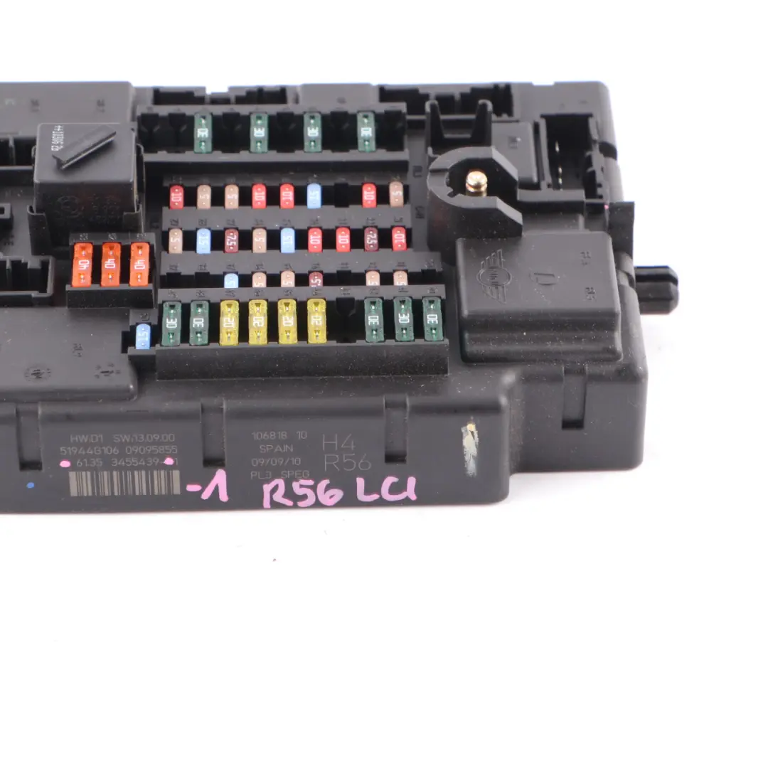 Fuse Distribution Box High SPEG PL3 H4 to Mini Cooper R56 LCI with Part number 3455439 Mini Cooper R56 LCI Fuse Distribution Box High SPEG PL3 H4 - SKU 3455439-1 - Part number 3455439