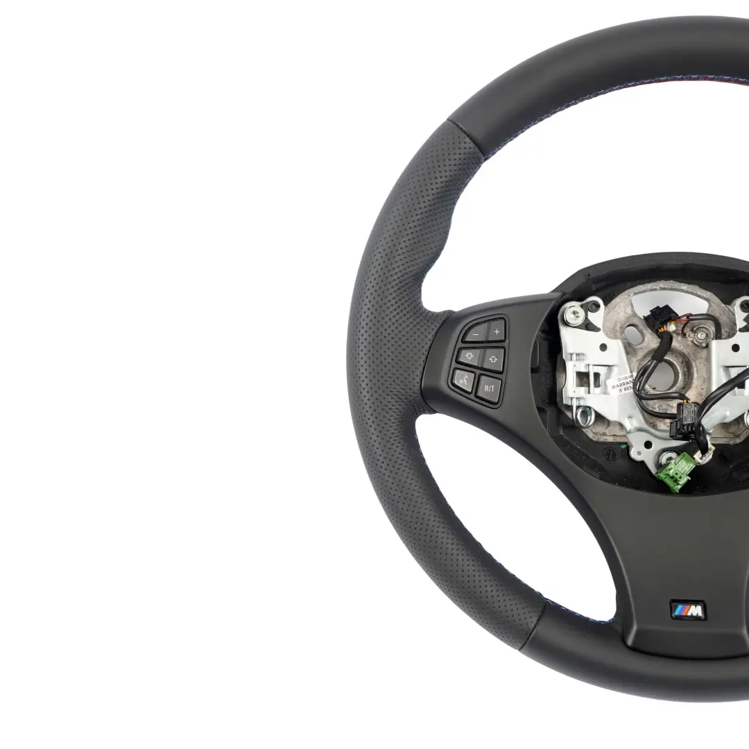BMW X3 E83 LCI NEW Black Leather M Sport Steering Wheel M-tricolored threads - SKU 3455483-1 - Part number 3455483