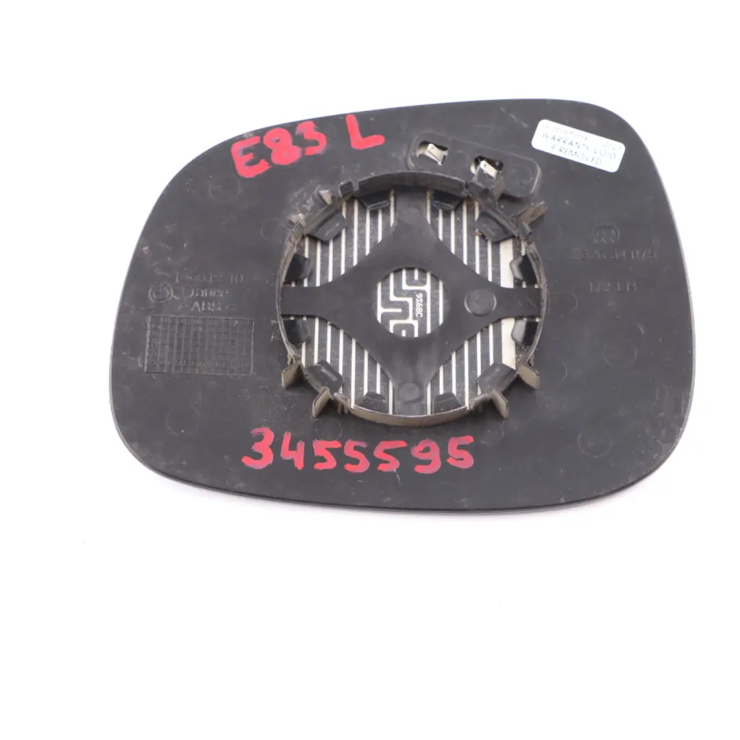 Wing Mirror Glass Door Left N/S Wide Angle Heated to BMW X3 E83 LCI with Part number 3455595 BMW X3 E83 LCI Wing Mirror Glass Door Left N/S Wide Angle Heated - SKU 3455595 - Part number 3455595