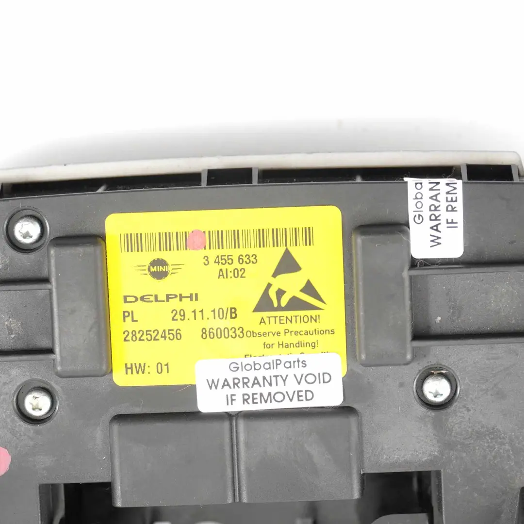 Panel De Control Unidad Operativa Techo Solar para Mini Cooper R55 R56 R60 con número de pieza 9284332 Mini Cooper R55 R56 R60 Panel De Control Unidad Operativa Techo Solar - SKU 3455633 - Número de pieza 9284332