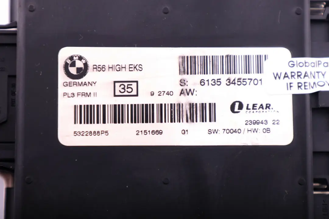 BMW Mini Cooper Convertible R57 Footwell Light Module ECU PL3 FRM II - SKU 3455701-1 - Part number 3455701