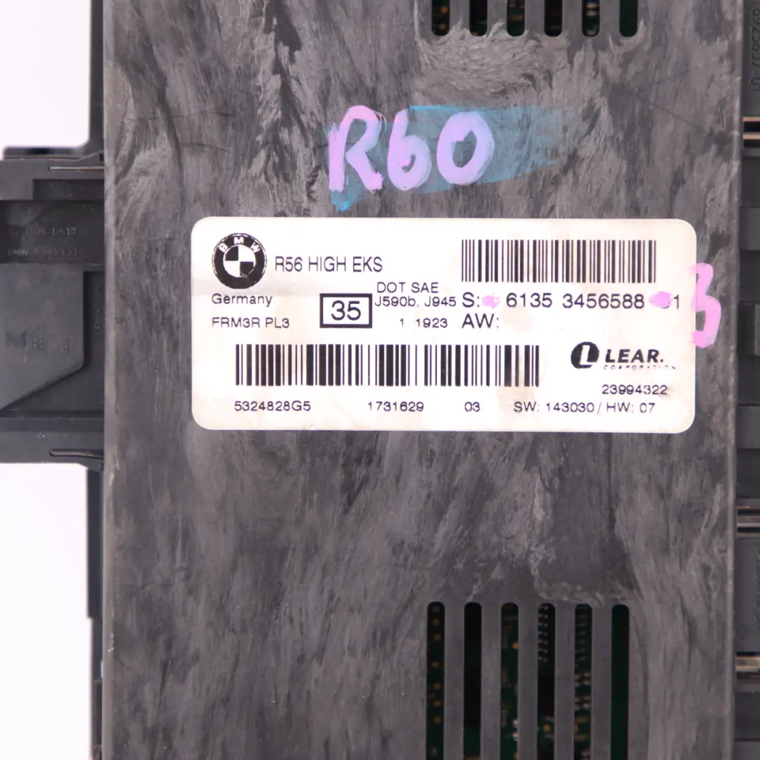 Footwell Light Module High EKS ECU PL3 FRM3R Lear to Mini Cooper One R60 3 with Part number 3456588 Mini Cooper One R60 3 Footwell Light Module High EKS ECU PL3 FRM3R Lear - SKU 3456588-3 - Part number 3456588