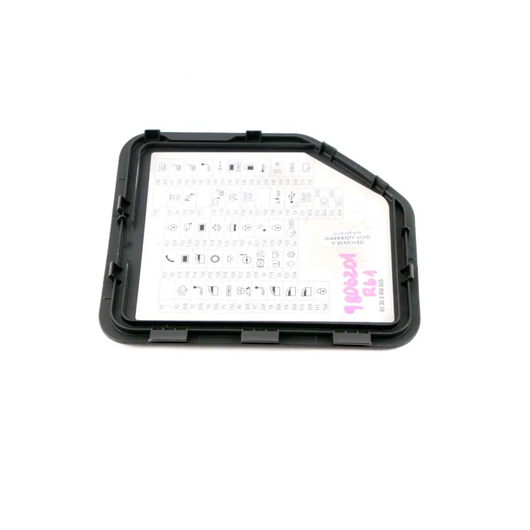 Mini One Cooper R55 R56 LCI Fuse Electrical Box Label Trim Cover 6 - SKU 3456655 - Part number 3456655