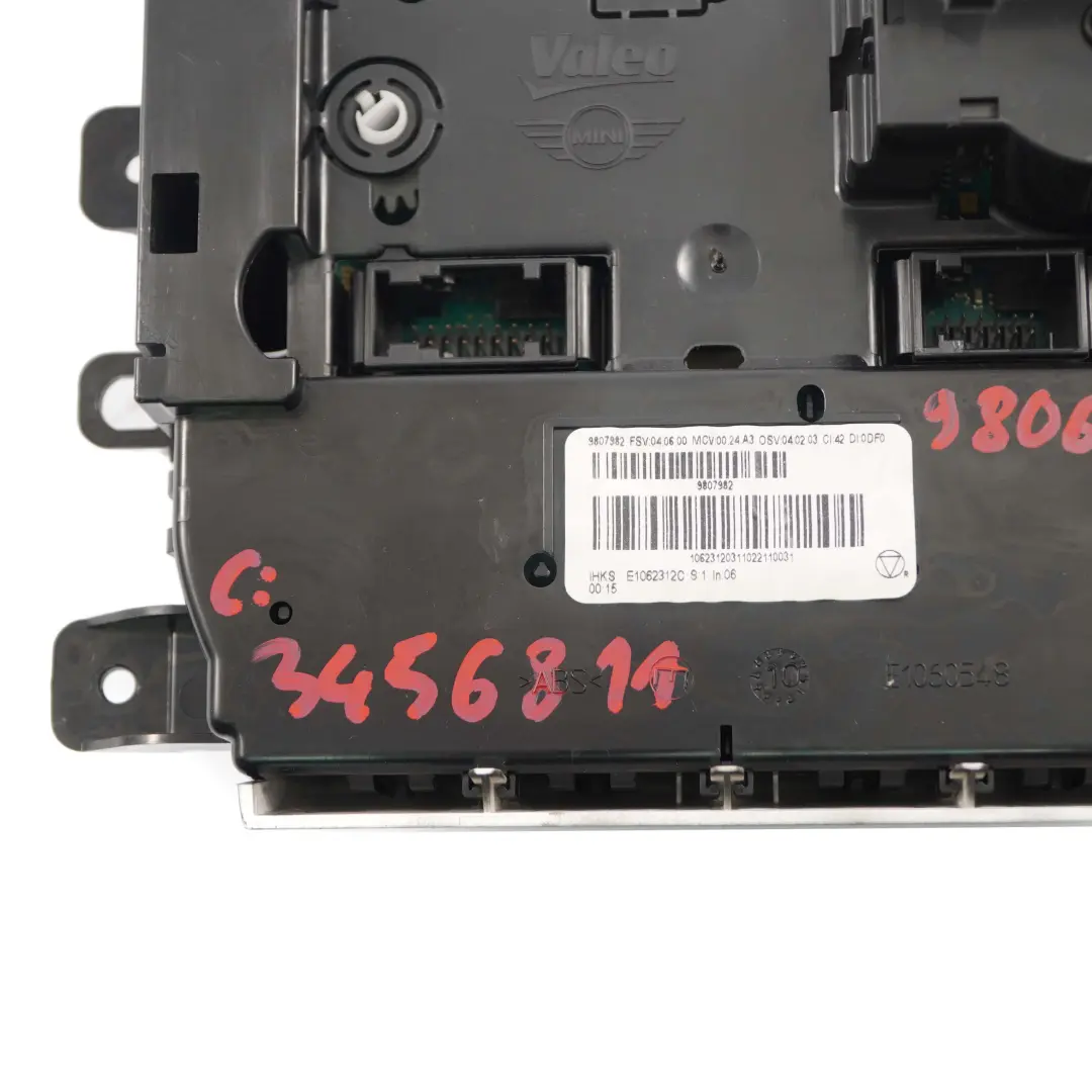 Mini Cooper R60 Automatic Air Conditioning Heater Control Unit Module Switch - SKU 3456811 - Part number 3456811