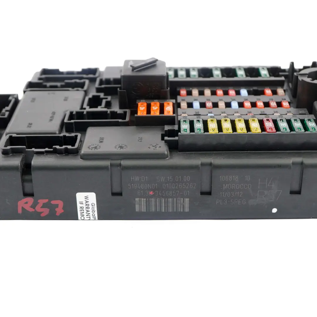 PL3 SPEG H4 Fuse Control Unit Module Distribution Box to Mini Cooper R57 with Part number 3456857 Mini Cooper R57 PL3 SPEG H4 Fuse Control Unit Module Distribution Box - SKU 3456857 - Part number 3456857
