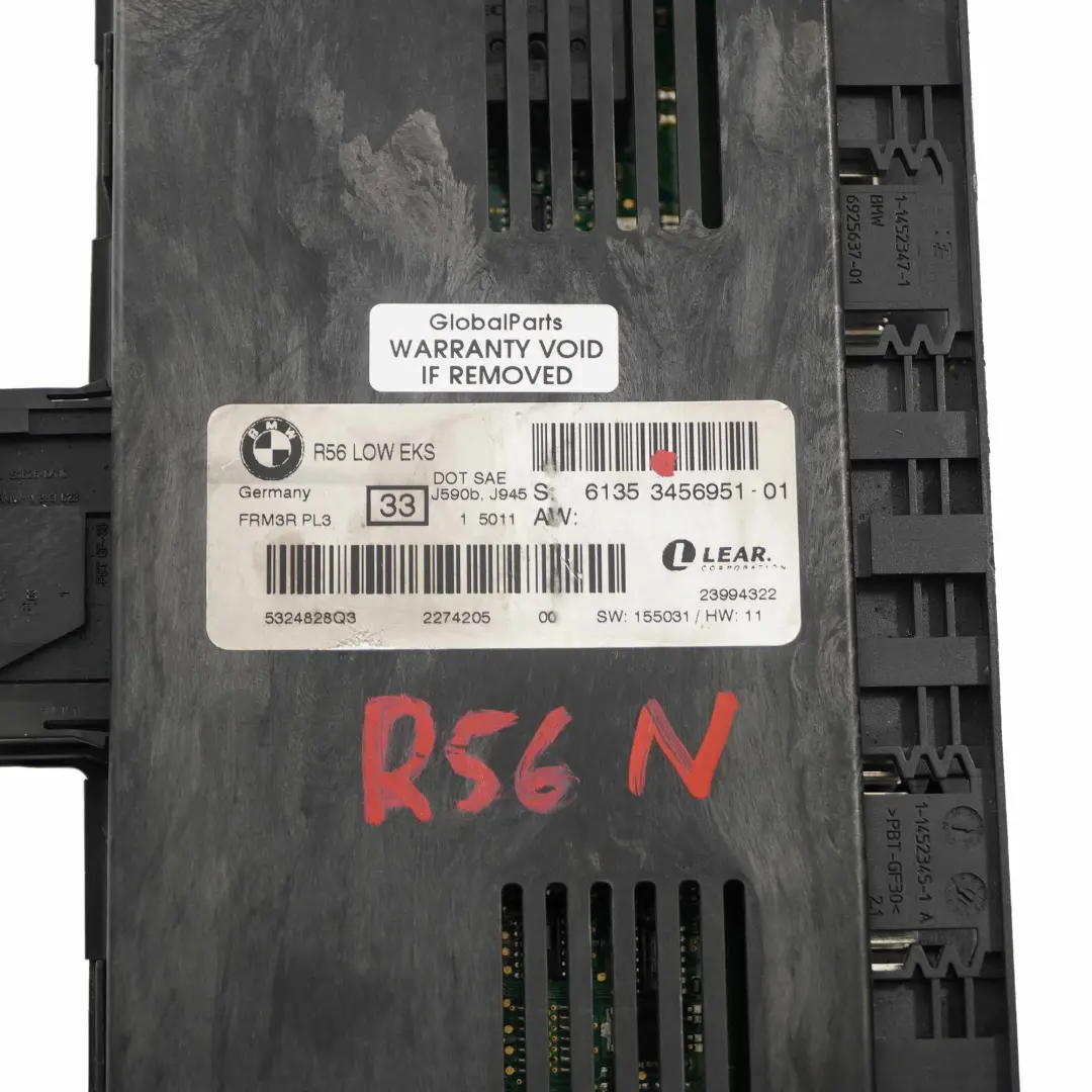 modulo luce vano piedi LOW EKS ECU PL3 FRM3R Lear per Mini Cooper R56 LCI con numero di parte 3456951 Mini Cooper R56 LCI modulo luce vano piedi LOW EKS ECU PL3 FRM3R Lear - SKU 3456951 - Numero di parte 3456951