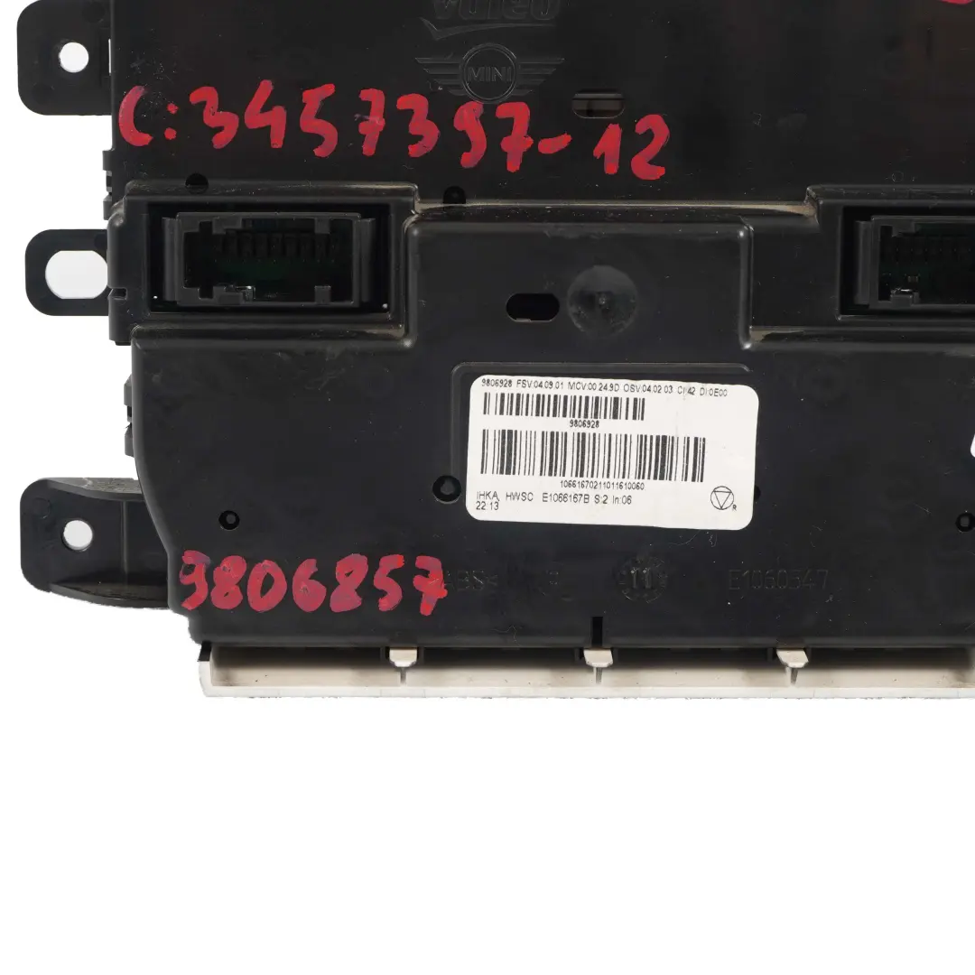Panneau De Commande De Climatisation Automatique pour Mini Cooper R60 à propos du numéro de pièce 3457397 Mini Cooper R60 Panneau De Commande De Climatisation Automatique - SKU 3457397-12 - Numéro de pièce 3457397