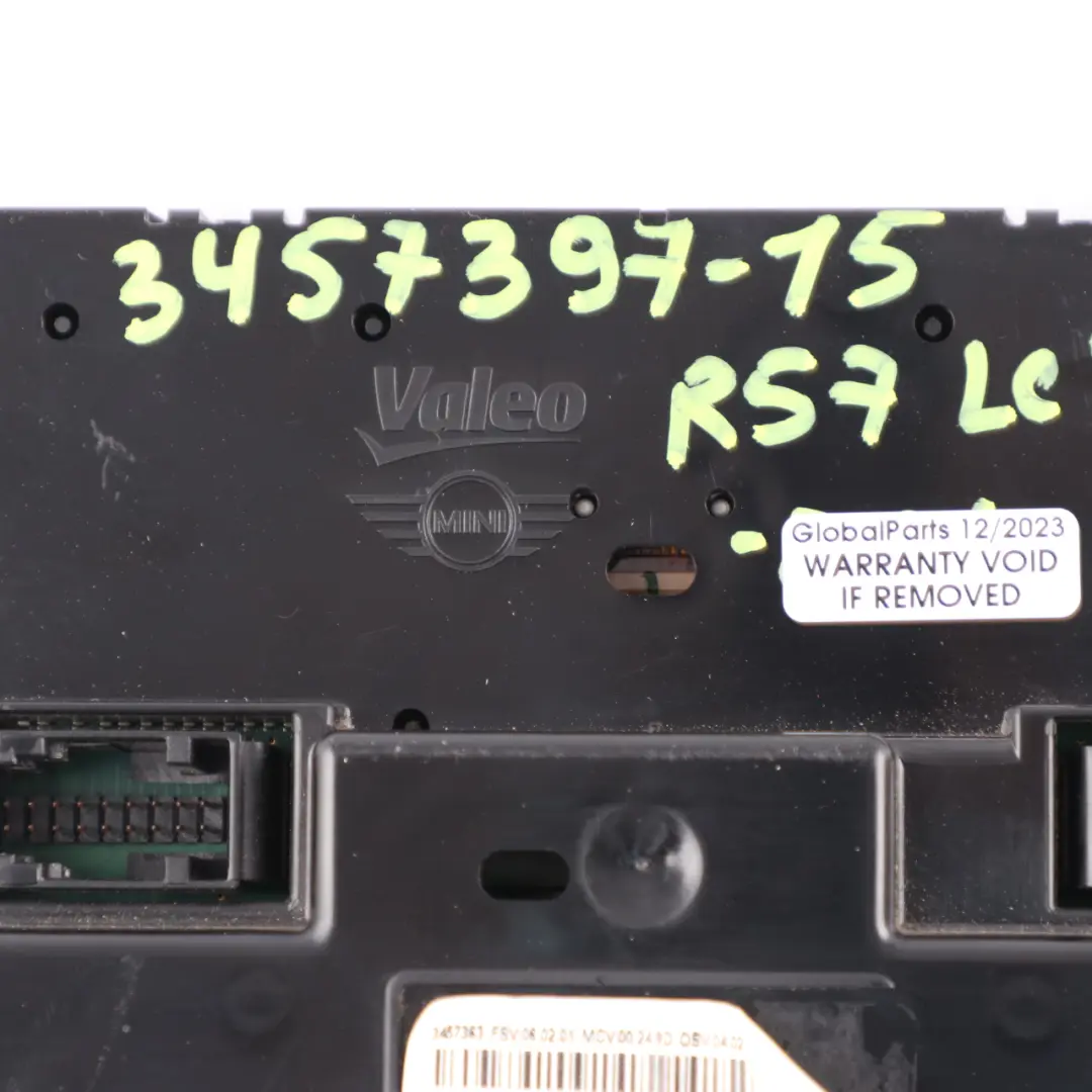 Panel Control Climatizador Automático Interruptores para Mini R57 LCI R60 con número de pieza 3457397 Mini R57 LCI R60 Panel Control Climatizador Automático Interruptores - SKU 3457397-15 - Número de pieza 3457397