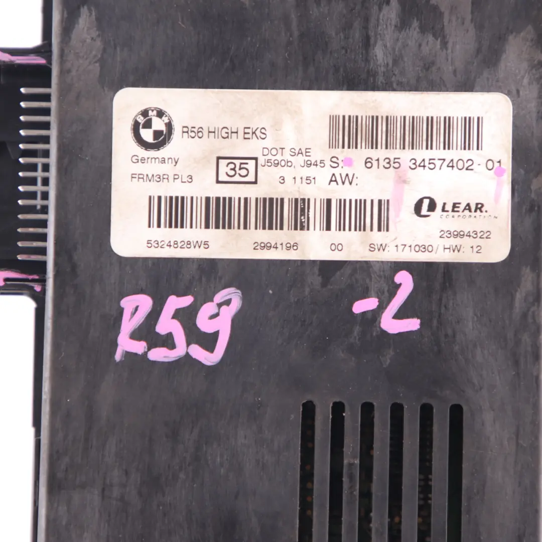 Footwell Light Module High EKS PL3 FRM3R Lear to Mini Cooper R59 with Part number 3457402 Mini Cooper R59 Footwell Light Module High EKS PL3 FRM3R Lear - SKU 3457402-2 - Part number 3457402