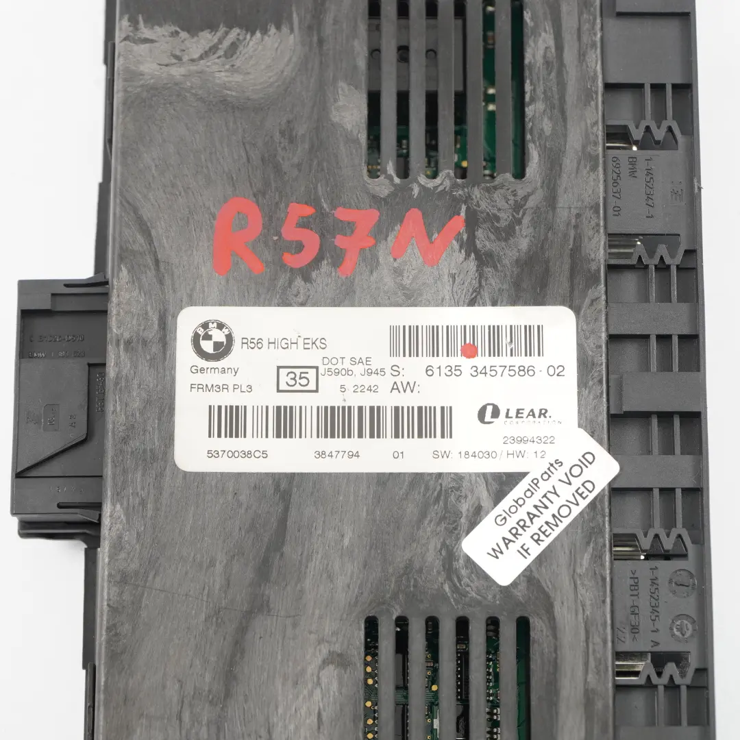 Light Module Mini R57 LCI Cooper ECU Footwell FRM3R PL3 High EKS Lear - SKU 3457586 - Part number 3457586