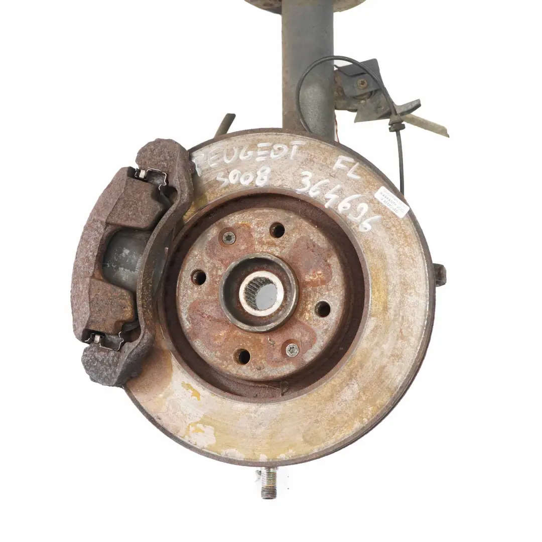 T84 1.6 HDI Front Left N/S Suspension Leg Brake Wheel Hub Carrier to Peugeot 3008 with Part number 364696 Peugeot 3008 T84 1.6 HDI Front Left N/S Suspension Leg Brake Wheel Hub Carrier - SKU 364696 - Part number 364696
