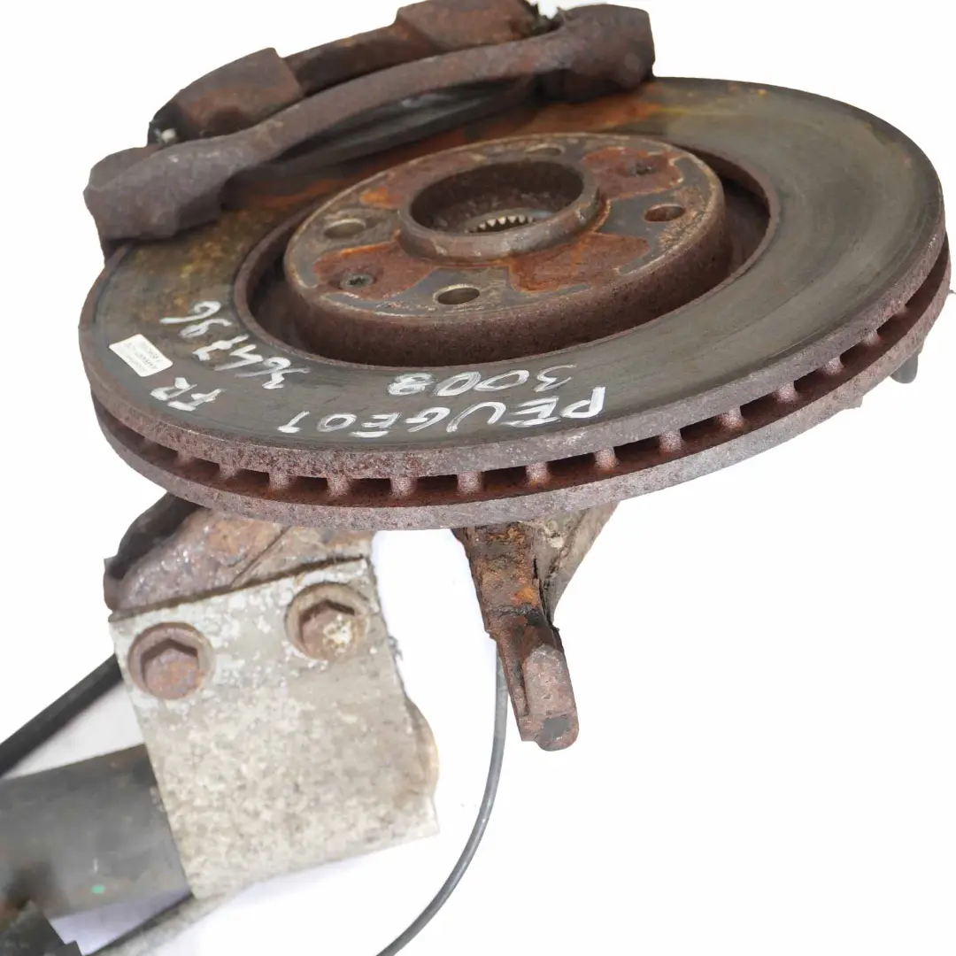T84 1.6 HDI Front Right O/S Suspension Leg Brake Wheel Hub Carrier to Peugeot 3008 with Part number 364796 Peugeot 3008 T84 1.6 HDI Front Right O/S Suspension Leg Brake Wheel Hub Carrier - SKU 364796 - Part number 364796