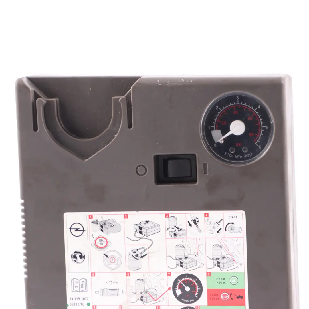 Tyre Inflation Air Pump Compressor to Vauxhall Astra Mokka with Part number 39201703 Vauxhall Astra Mokka Tyre Inflation Air Pump Compressor - SKU 39201703 - Part number 39201703