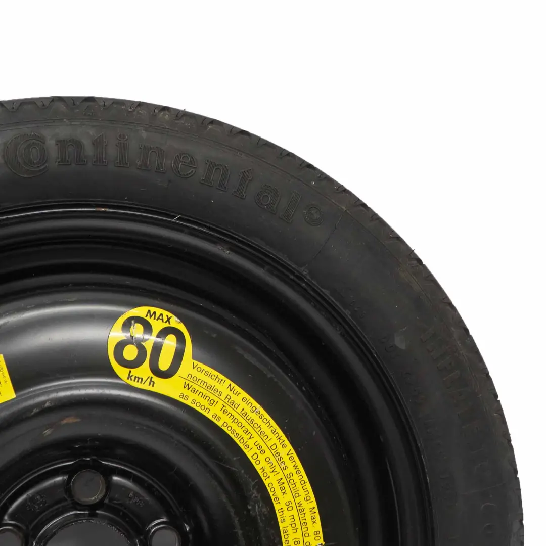 Spare Wheel Steel R16 Tyre 125/70 SRD161901 to VW Audi Compact with Part number 3A0601025 VW Audi Compact Spare Wheel Steel R16 Tyre 125/70 SRD161901 - SKU 3A0601025 - Part number 3A0601025