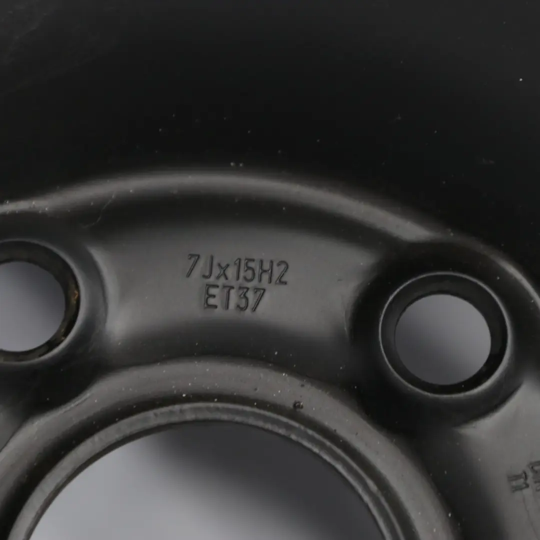 VW Volkswagen Passat B5 Black Steel Wheel Rim 15" 7J ET:37 5x112 - SKU 3B0601027E - Part number 3B0601027E