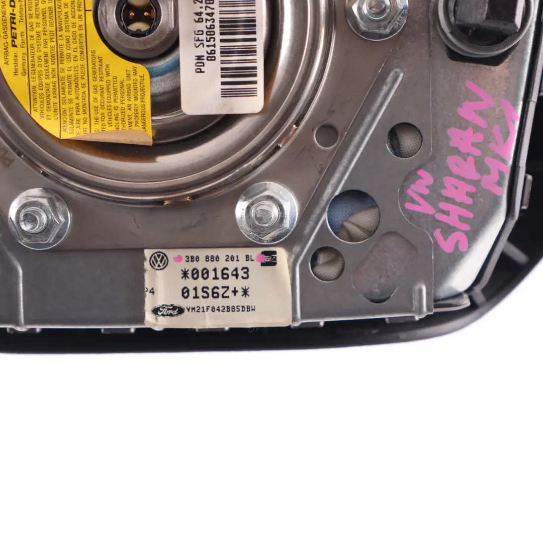 Steering Wheel Air Bag Driver Module Airbag to VW Volkswagen Sharan with Part number 3B0880201BL VW Volkswagen Sharan Steering Wheel Air Bag Driver Module Airbag - SKU 3B0880201BL - Part number 3B0880201BL