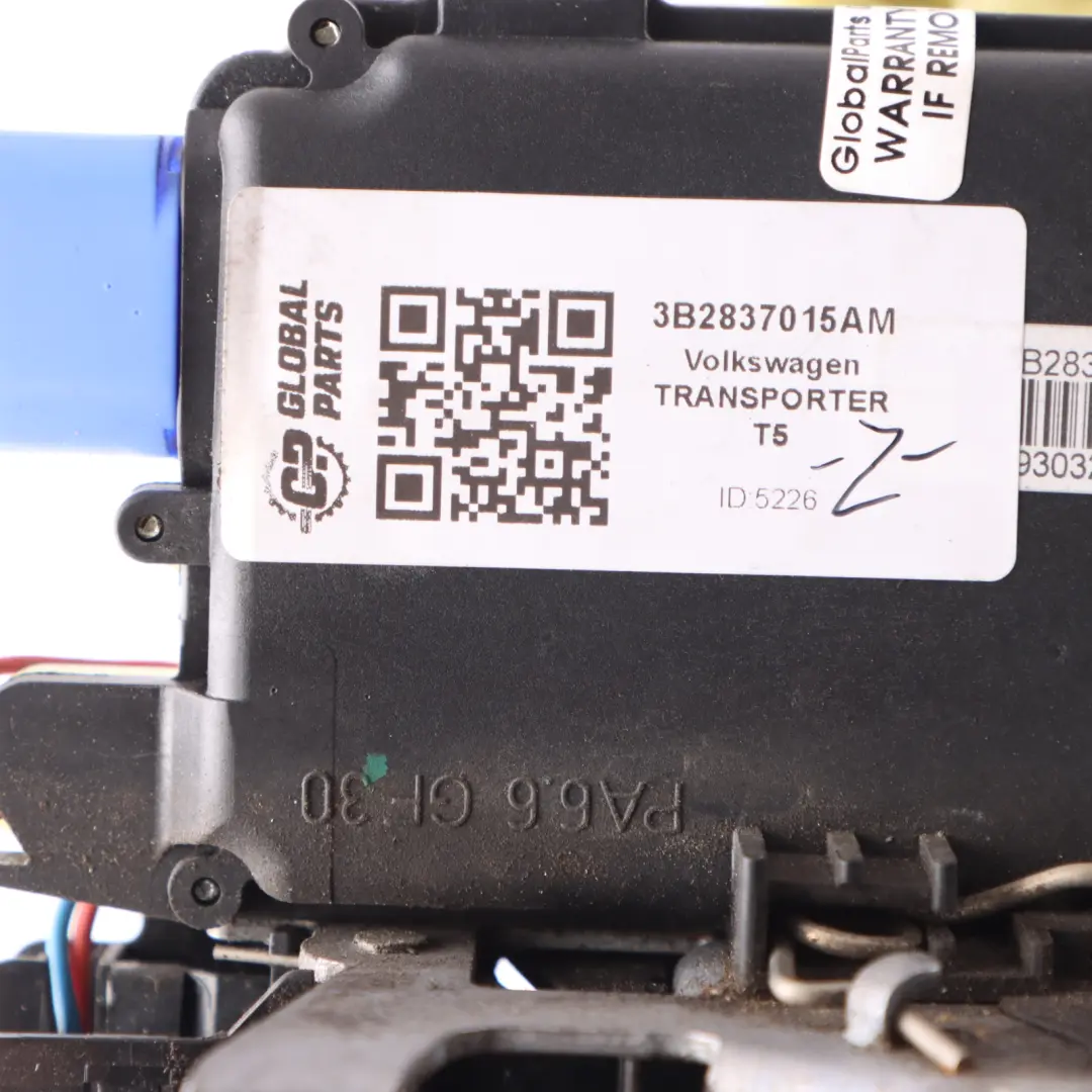 Volkswagen Transporter T5 Door Lock Front Left N/S Latch Mechanism - SKU 3B2837015AM - Part number 3B2837015AM
