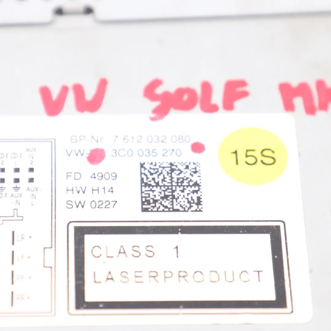 Radio Head Unit RNS 310 Media Player Unit to VW Volkswagen Golf 6 Polo with Part number 3C0035270 VW Volkswagen Golf 6 Polo Radio Head Unit RNS 310 Media Player Unit - SKU 3C0035270 - Part number 3C0035270