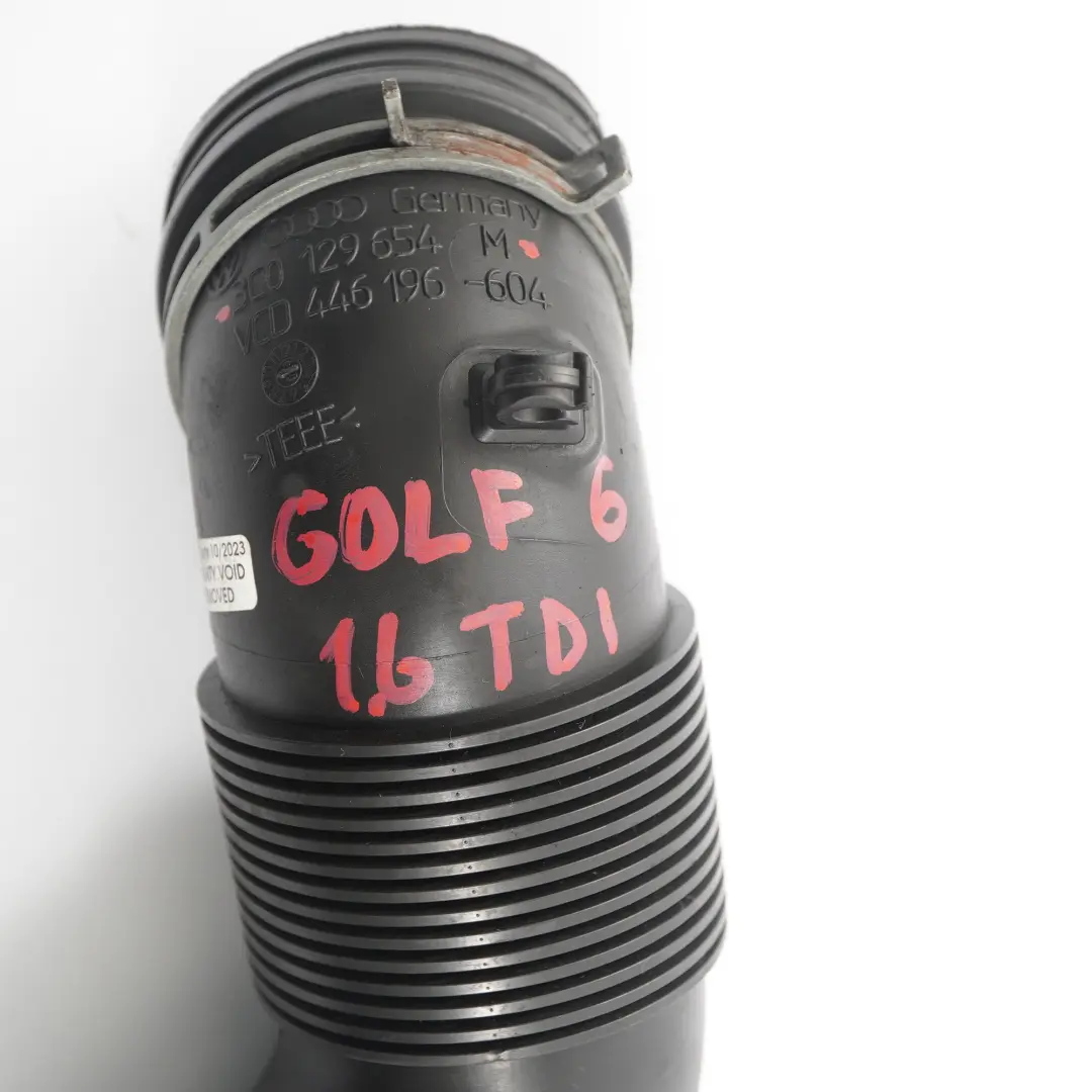 Tuyau d'admission d'air VW Golf Mk6 1.6 TDI Turbo Intercooler Conduite pour à propos du numéro de pièce 3C0129654 Tuyau d'admission d'air VW Golf Mk6 1.6 TDI Turbo Intercooler Conduite - SKU 3C0129654 - Numéro de pièce 3C0129654
