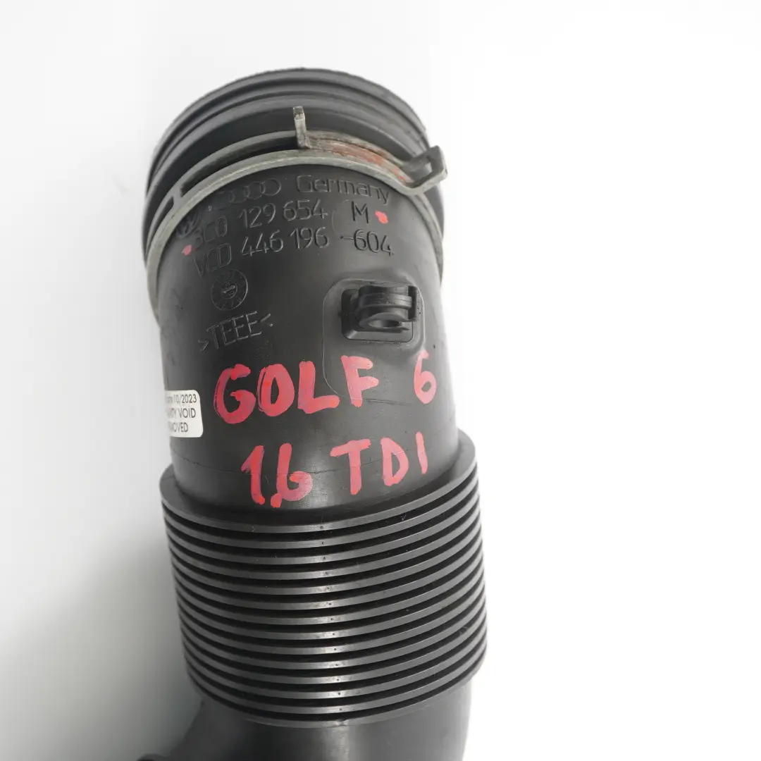 Tuyau d'admission d'air VW Golf Mk6 1.6 TDI Turbo Intercooler Conduite pour à propos du numéro de pièce 3C0129654 Tuyau d'admission d'air VW Golf Mk6 1.6 TDI Turbo Intercooler Conduite - SKU 3C0129654 - Numéro de pièce 3C0129654