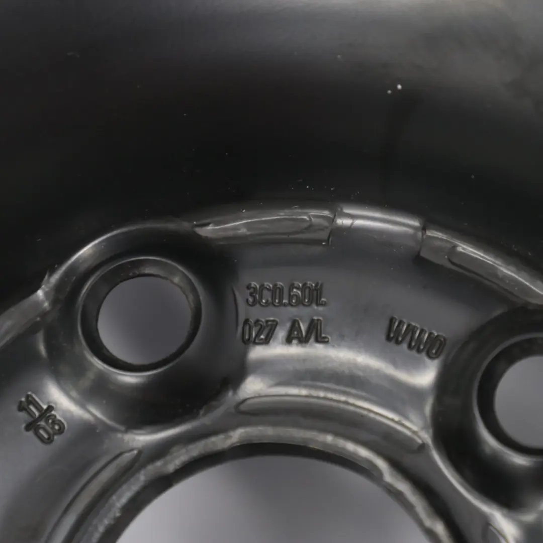 VW Volkswagen Passat B6 Black Steel Wheel Rim 16" 7J ET:45 5x112 - SKU 3C0601027A - Part number 3C0601027A