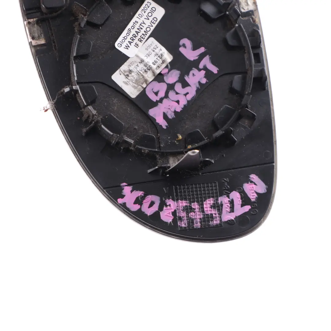 Wing Mirror Glass Door Right O/S Outside to VW Volkswagen Passat B6 with Part number 3C0857522N VW Volkswagen Passat B6 Wing Mirror Glass Door Right O/S Outside - SKU 3C0857522N - Part number 3C0857522N