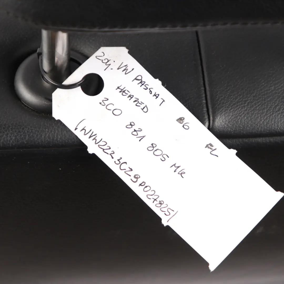 Front Seat Volkswagen Passat B6 Left N/S Leather Black Heated to with Part number 3C0881805MK Front Seat Volkswagen Passat B6 Left N/S Leather Black Heated - SKU 3C0881805MK - Part number 3C0881805MK