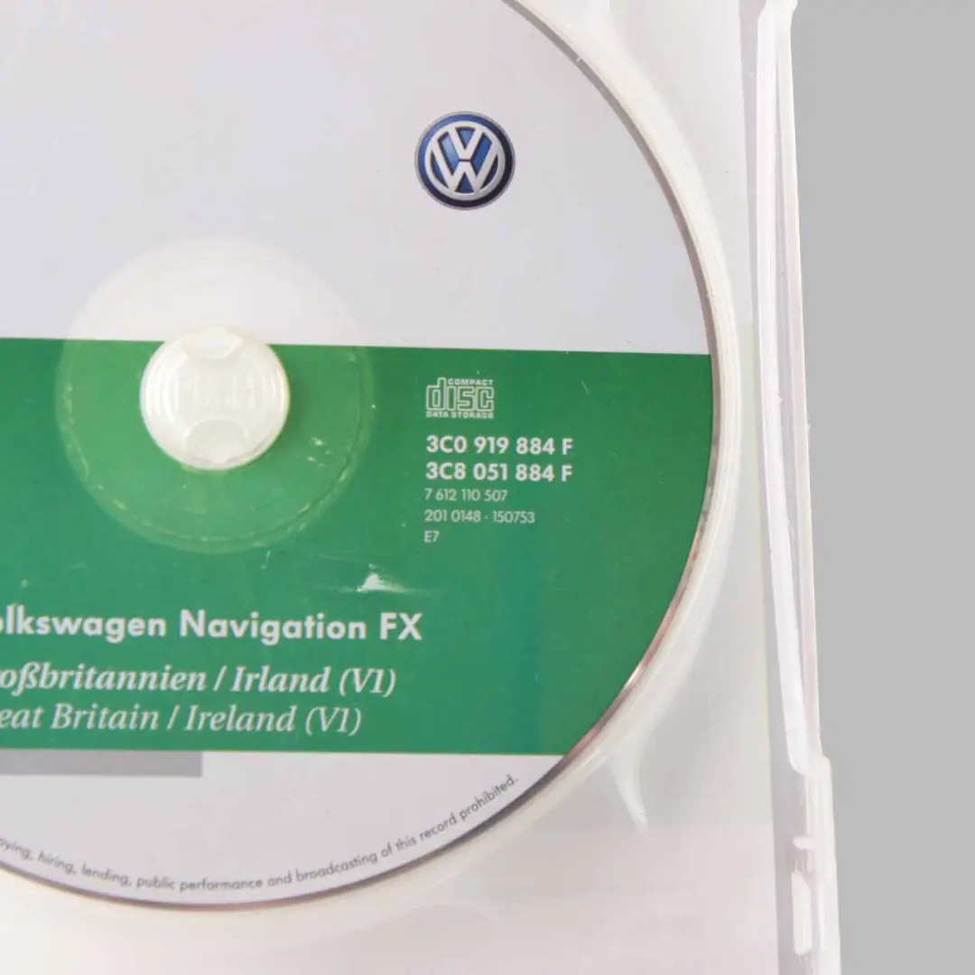Navigation CD FX Road Map Great Britain Ireland to Volkswagen VW with Part number 3C0919884F Volkswagen VW Navigation CD FX Road Map Great Britain Ireland - SKU 3C0919884F - Part number 3C0919884F
