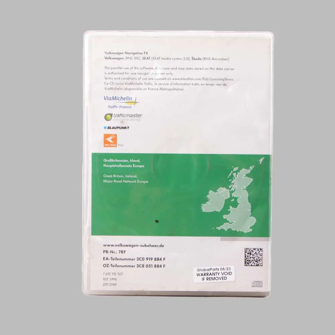 Navigation CD FX Road Map Great Britain Ireland to Volkswagen VW with Part number 3C0919884F Volkswagen VW Navigation CD FX Road Map Great Britain Ireland - SKU 3C0919884F - Part number 3C0919884F