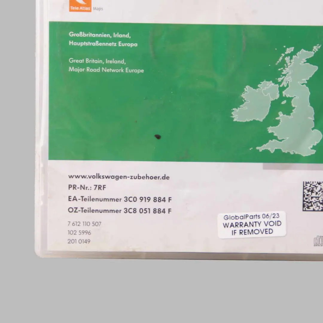 Navigation CD FX Road Map Great Britain Ireland to Volkswagen VW with Part number 3C0919884F Volkswagen VW Navigation CD FX Road Map Great Britain Ireland - SKU 3C0919884F - Part number 3C0919884F