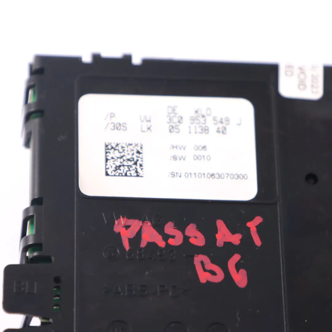 Steering Wheel Steering Column Control Module VW Passat B6 - SKU 3C0953549J - Part number 3C0953549J