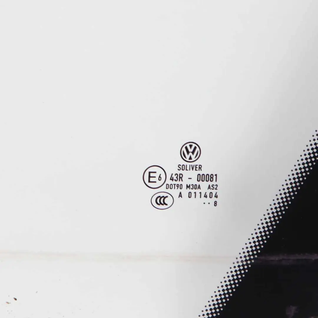 Window Glass Rear Door Left N/S Quarter AS2 to Volkswagen VW Passat B6 with Part number 3C5845215 Volkswagen VW Passat B6 Window Glass Rear Door Left N/S Quarter AS2 - SKU 3C5845215 - Part number 3C5845215