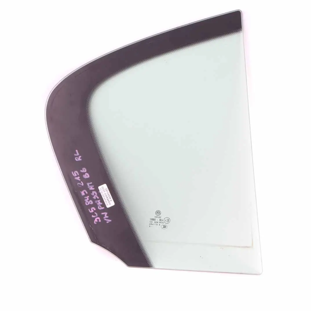 Window Glass Rear Door Left N/S Quarter AS2 to Volkswagen VW Passat B6 with Part number 3C5845215 Volkswagen VW Passat B6 Window Glass Rear Door Left N/S Quarter AS2 - SKU 3C5845215 - Part number 3C5845215