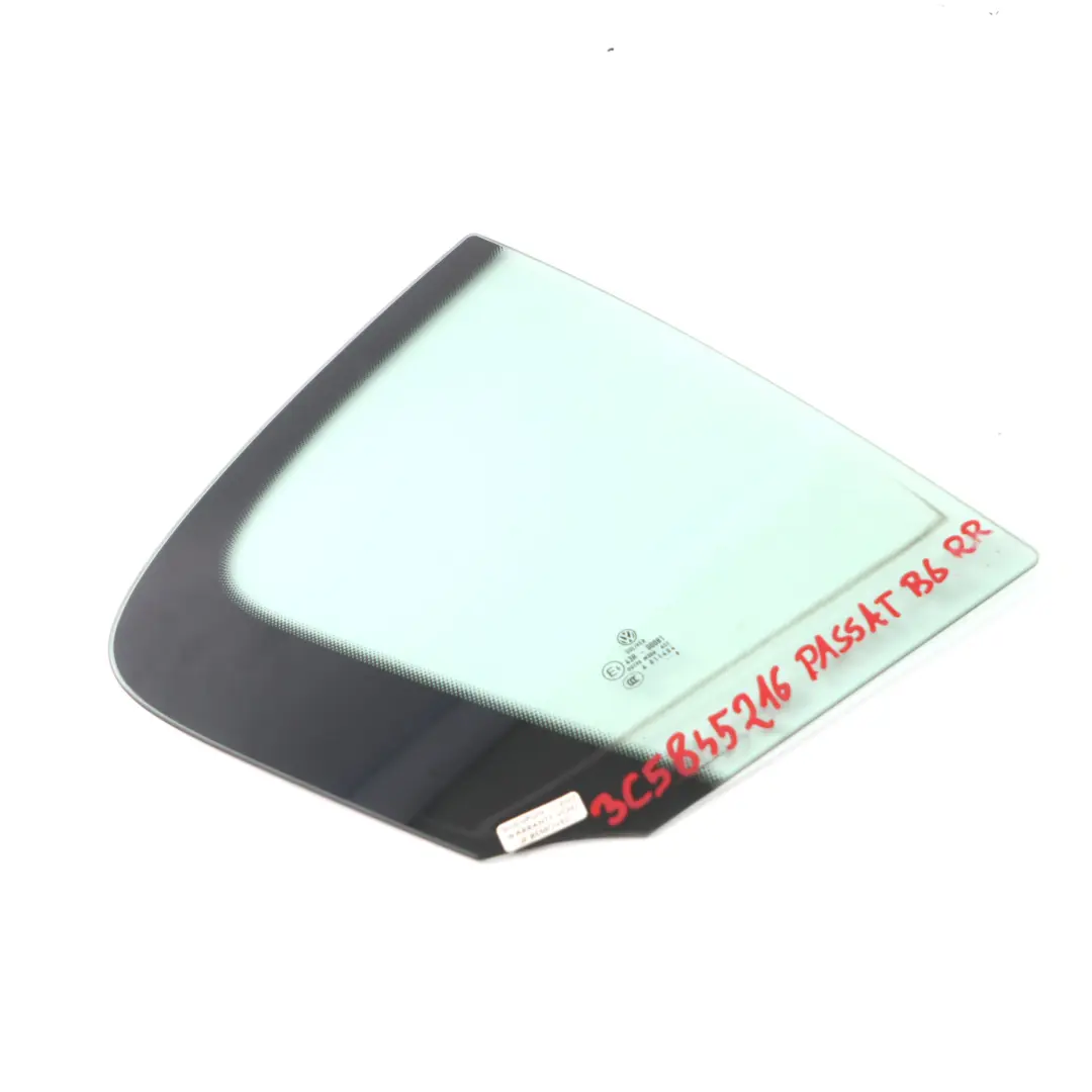 Cristal Puerta Trasera Derecha Cuarto AS2 para VW Volkswagen Passat B6 con número de pieza 3C5845216 VW Volkswagen Passat B6 Cristal Puerta Trasera Derecha Cuarto AS2 - SKU 3C5845216 - Número de pieza 3C5845216