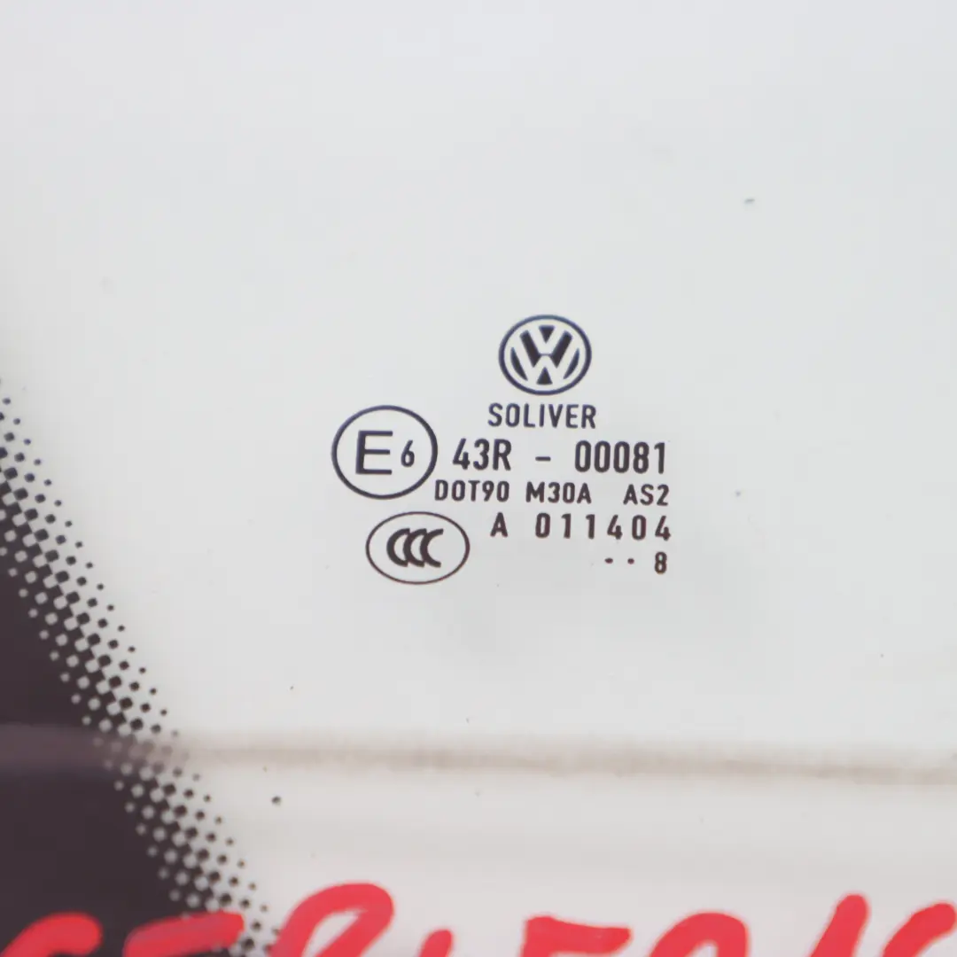 VW Volkswagen Passat B6 Cristal Puerta Trasera Derecha Cuarto AS2 - SKU 3C5845216 - Número de pieza 3C5845216