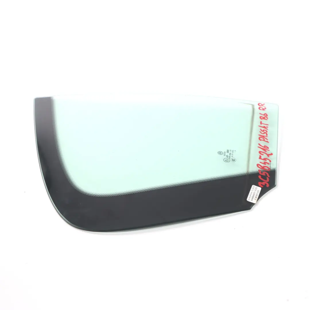 VW Volkswagen Passat B6 Window Glass Rear Door Right O/S Quarter AS2 - SKU 3C5845216 - Part number 3C5845216